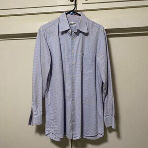 Keller Brandt, long sleeve, men's blue button-down shirt, size XL